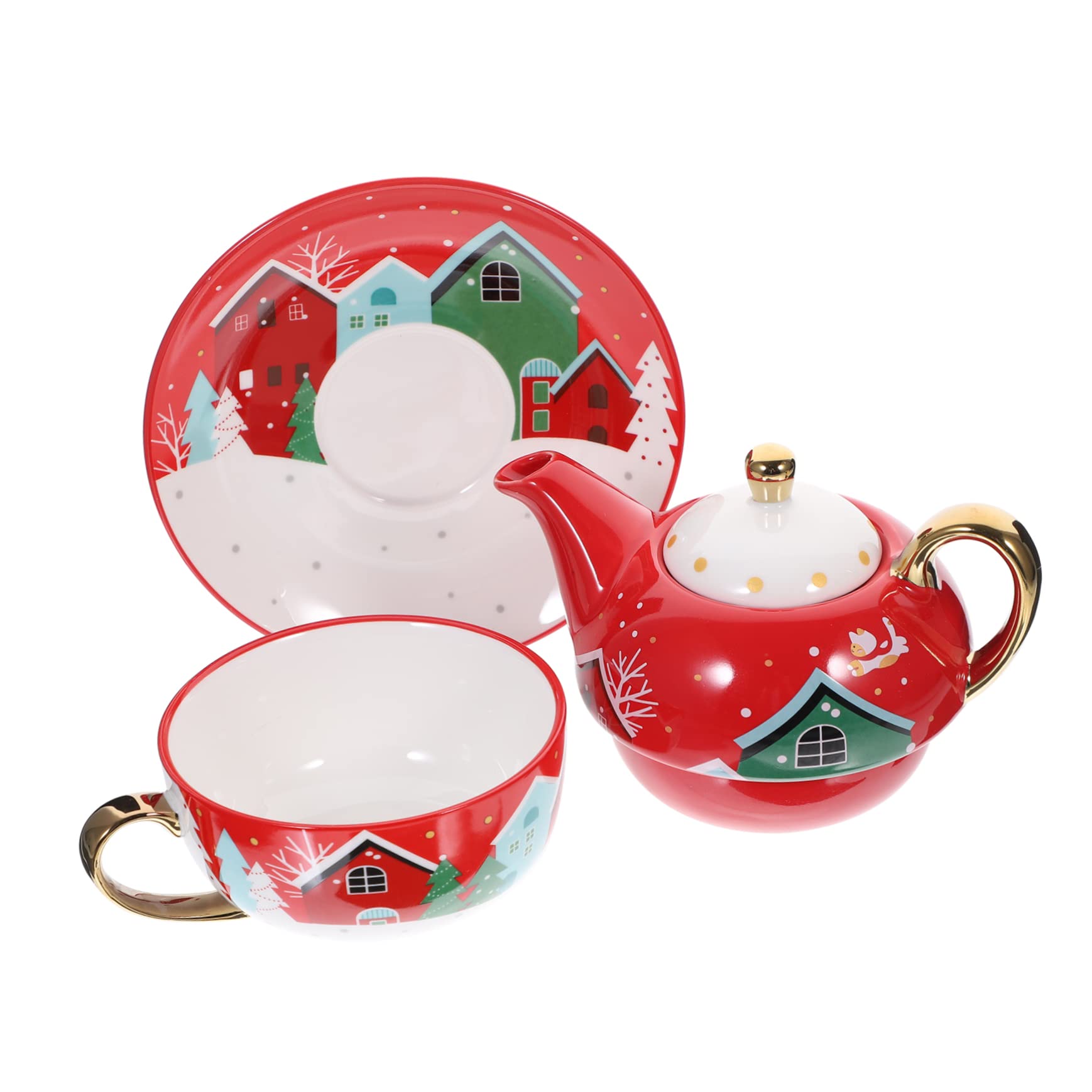 クリスマス　ポット&カップ Amazon | BRIGHTFUFU クリスマスティーポットカップセット 大容量